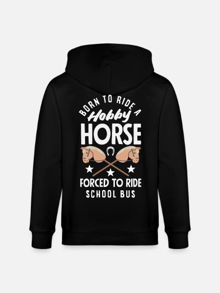 Hobby Horse School Bus Riding - Stanley/Stella CULTIVATOR Unisex Organic Hooded Jacket - black