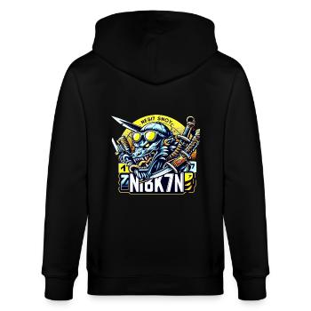 BEAST - Stanley/Stella Unisex Bio-Kapuzenjacke CULTIVATOR  - Schwarz - Hinten - Anna (173cm)