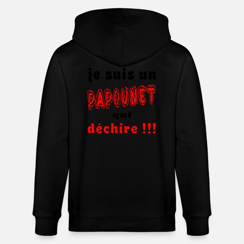 Je suis un papoune - Veste à capuche bio CULTIVATOR Stanley/Stella Unisexe - noir