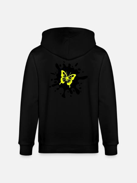 schmetterling farbklecks - Stanley/Stella Unisex Bio-Kapuzenjacke CULTIVATOR  - Schwarz