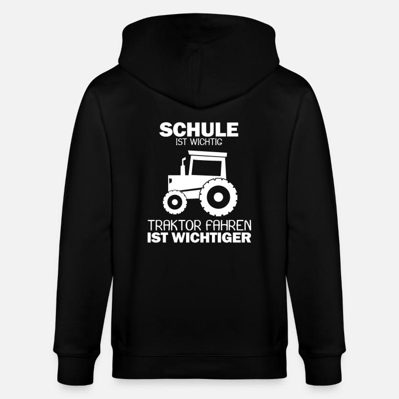 Traktor Spruch Geschenk - Stanley/Stella Unisex Bio-Kapuzenjacke CULTIVATOR  - Schwarz