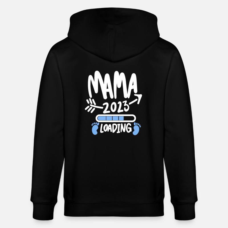 Maman 2023 Mère Grossesse Enceinte - Veste à capuche bio CULTIVATOR Stanley/Stella Unisexe - noir