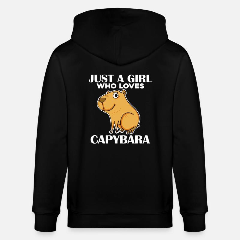 Capybara Mädchen Spruch - Stanley/Stella Unisex Bio-Kapuzenjacke CULTIVATOR  - Schwarz