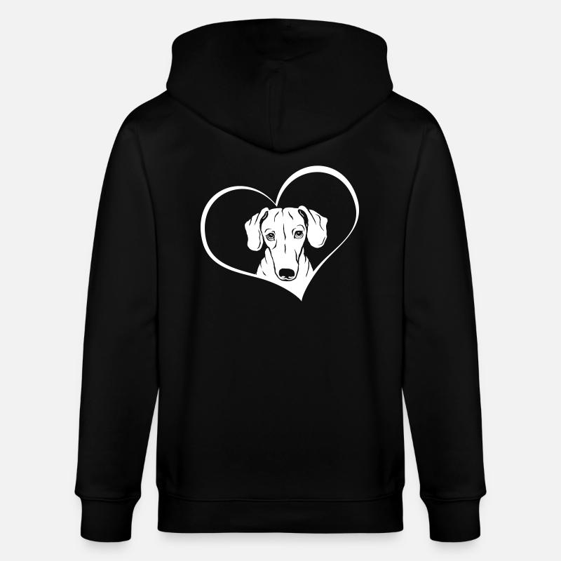 Teckel dans le cœur - Veste à capuche bio CULTIVATOR Stanley/Stella Unisexe - noir