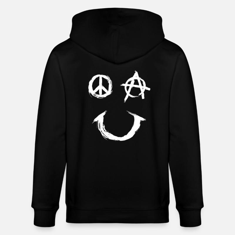 Pace Anarchy Smiley - Stanley/Stella CULTIVATOR  Unisex Organic Hooded Jacket - black
