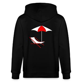 umbrella parasol deckchair beach chair holiday - Stanley/Stella CULTIVATOR  Unisex Organic Hooded Jacket - black - Back - Anna (173cm)