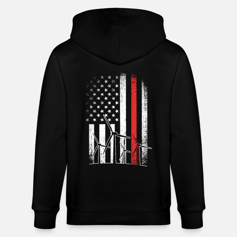 Windenergie Windkraft Windrad - Stanley/Stella Unisex Bio-Kapuzenjacke CULTIVATOR - Schwarz