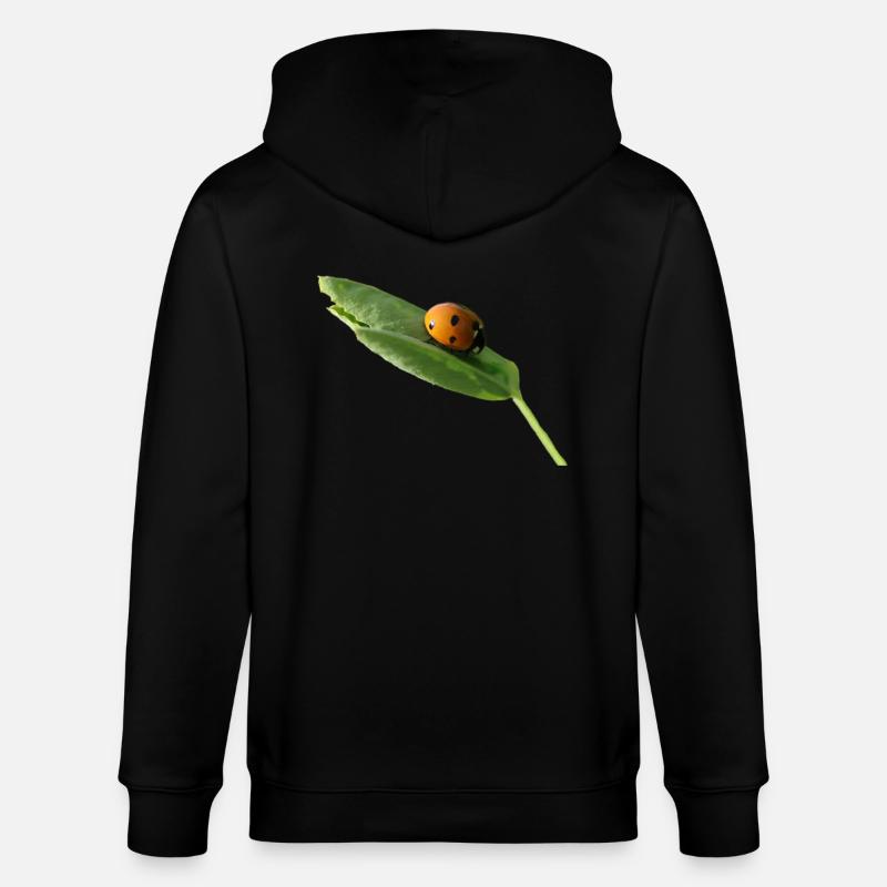 Lucky beetle ladybug without text - Stanley/Stella CULTIVATOR  Unisex Organic Hooded Jacket - black