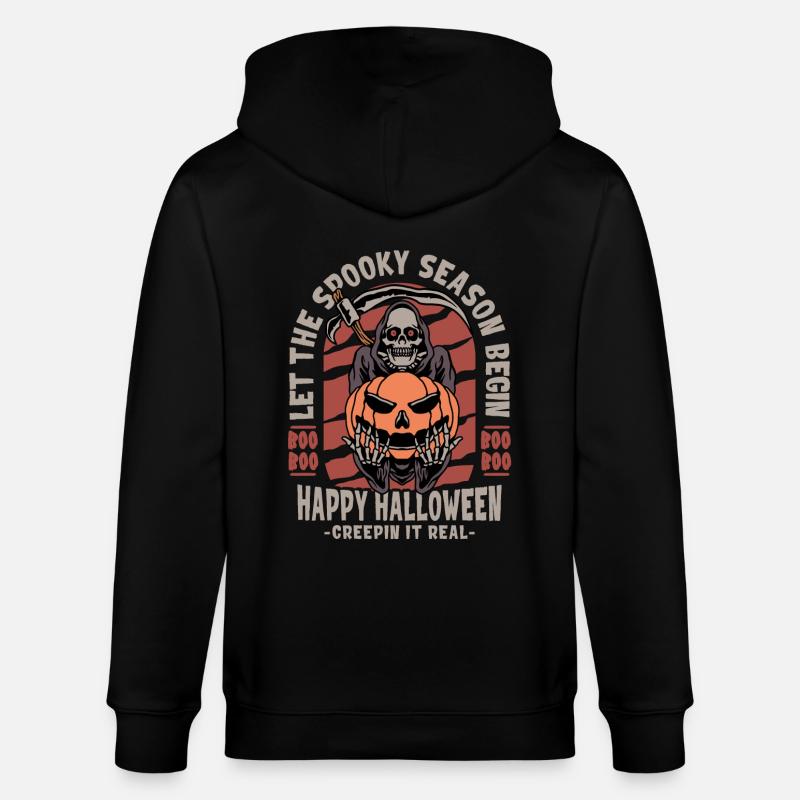Faucheuse d’Halloween avec citrouille - Veste à capuche bio CULTIVATOR Stanley/Stella Unisexe - noir