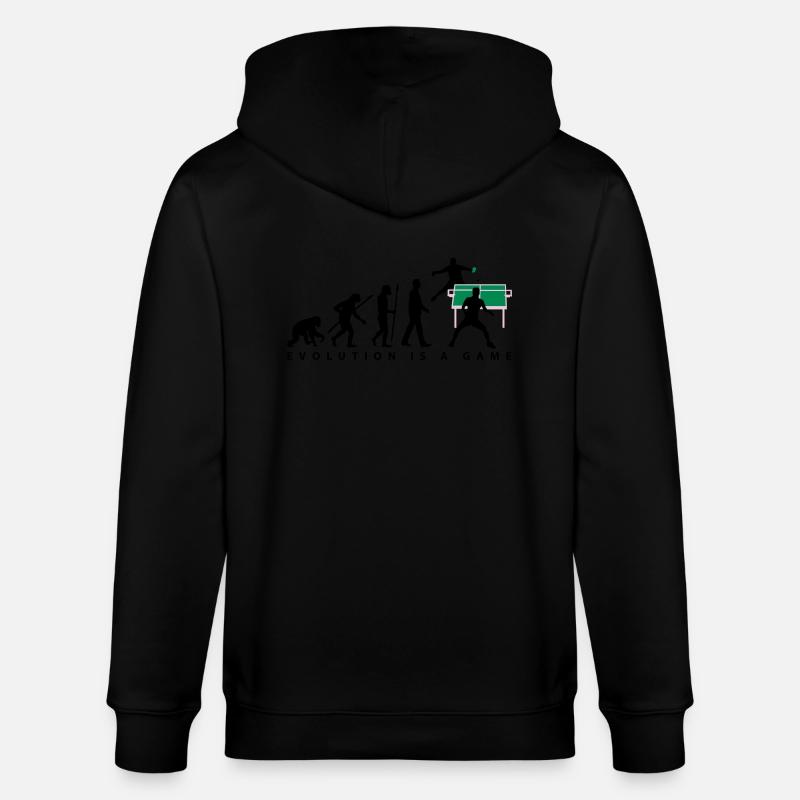 evolution_tischtennisspieler_102012_a_3c - Stanley/Stella Unisex Bio-Kapuzenjacke CULTIVATOR  - Schwarz