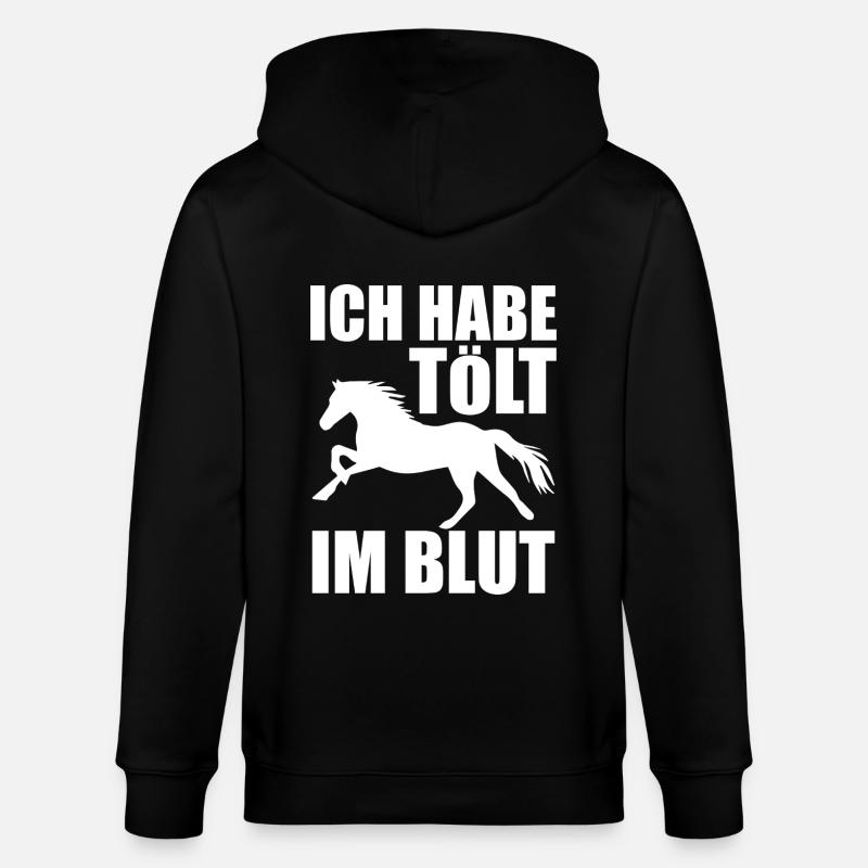 Isländer Islandpferd Islandpferde Geschenk - Stanley/Stella Unisex Bio-Kapuzenjacke CULTIVATOR  - Schwarz
