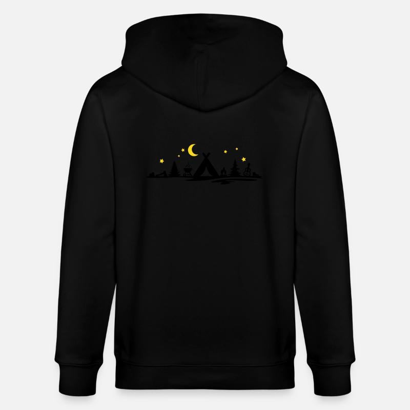 Freizeit - Camping Zelten Mond - Stanley/Stella Unisex Bio-Kapuzenjacke CULTIVATOR - Schwarz