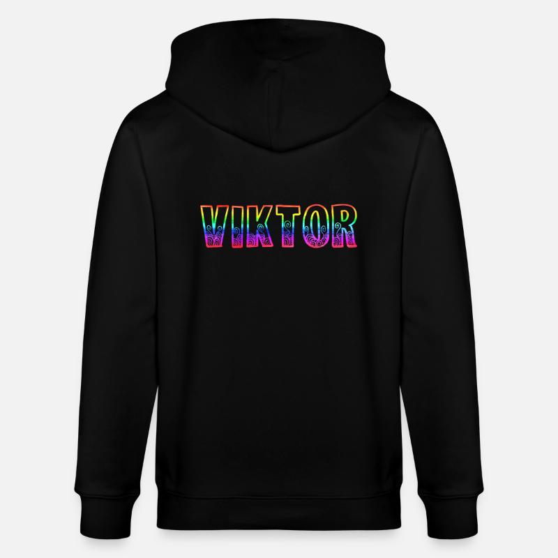 viktor rs regenbogen - Stanley/Stella Unisex Bio-Kapuzenjacke CULTIVATOR  - Schwarz