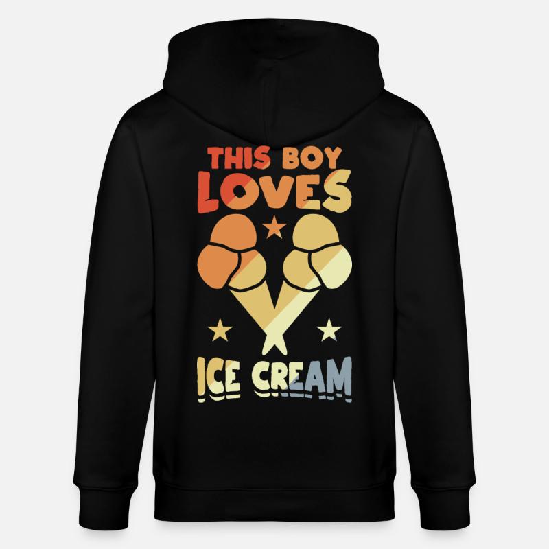 Dieser Junge liebt Eiscreme - Stanley/Stella Unisex Bio-Kapuzenjacke CULTIVATOR  - Schwarz
