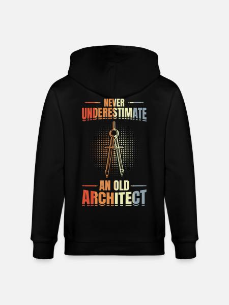Never underestimate an old architect - Stanley/Stella CULTIVATOR Unisex Organic Hooded Jacket - black