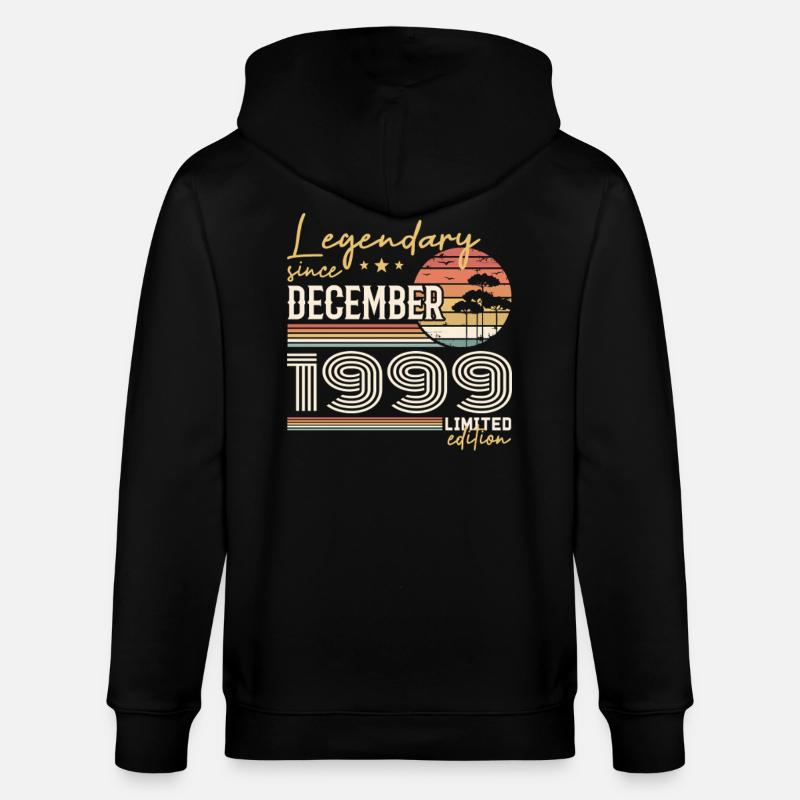 Cadeau 26e Anniversaire Décembre 1999 - Veste à capuche bio CULTIVATOR Stanley/Stella Unisexe - noir