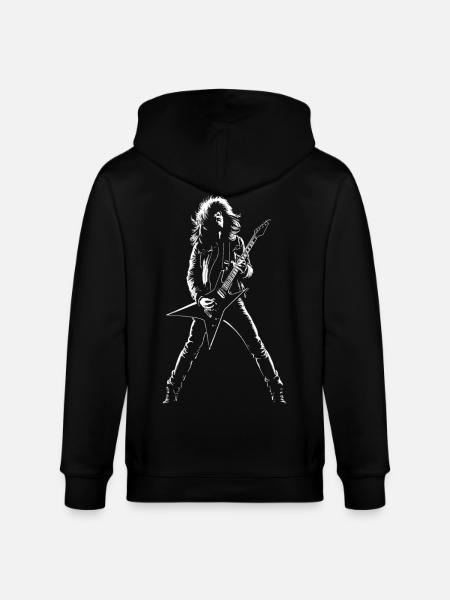 Gitarrist Mann spielt E-Gitarre Druck - Stanley/Stella Unisex Bio-Kapuzenjacke CULTIVATOR  - Schwarz