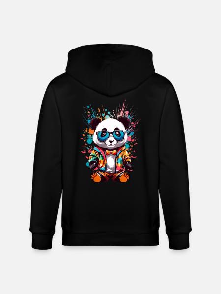 Coole Panda - Stanley/Stella Unisex Bio-Kapuzenjacke CULTIVATOR - Schwarz