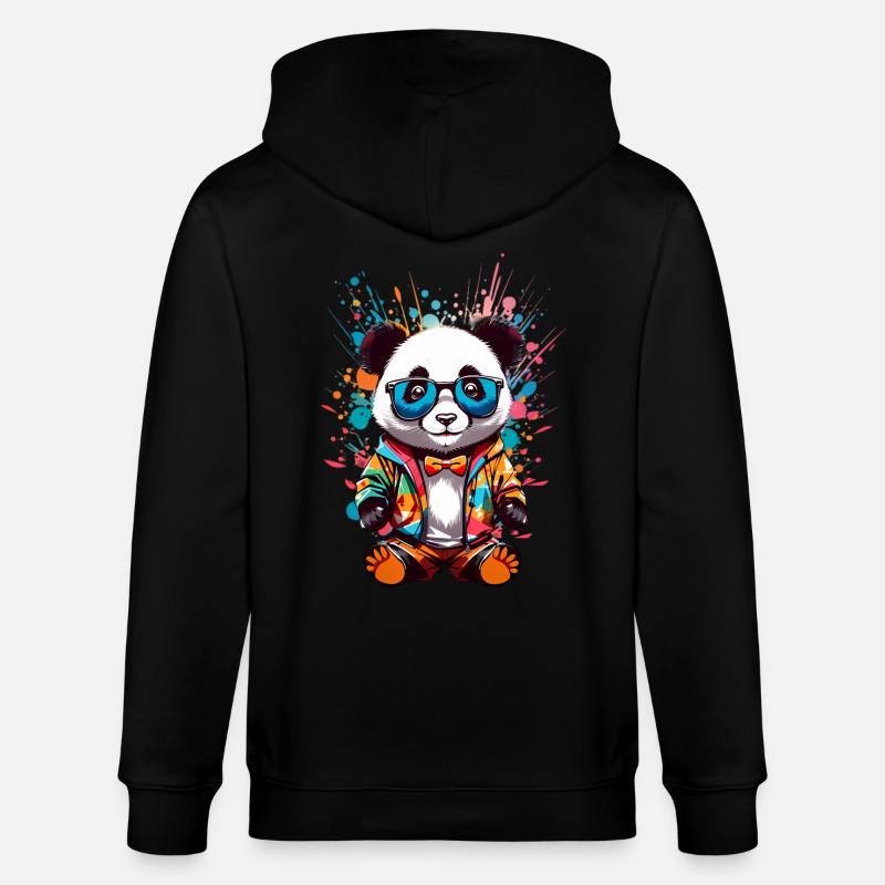 Cool Panda - Veste à capuche bio CULTIVATOR Stanley/Stella Unisexe - noir