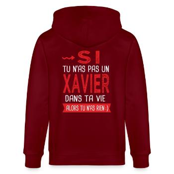 Si tu n as pas un Xavier dans ta vie Cadeau Humour - Veste à capuche bio CULTIVATOR Stanley/Stella Unisexe - bordeaux - Dos - Anna (173cm)