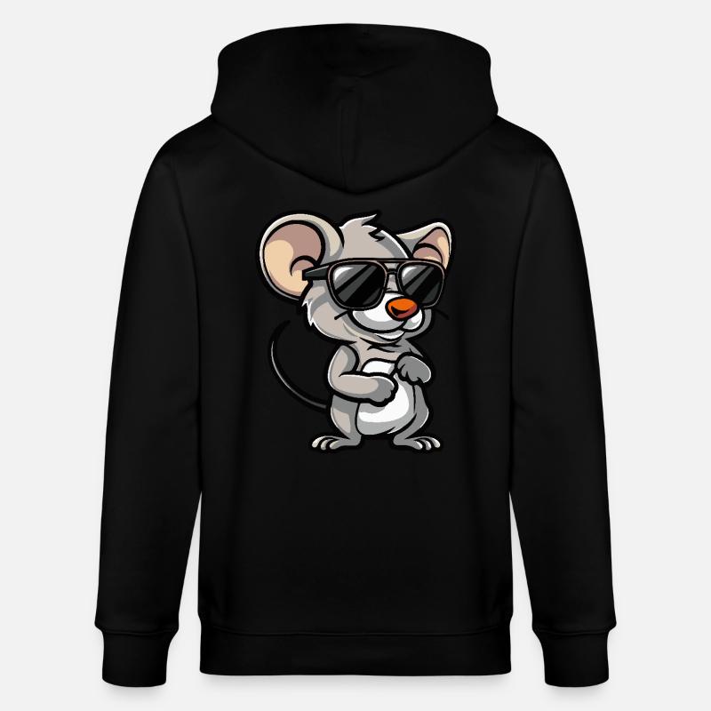 Mouse Cool Comic - Stanley/Stella CULTIVATOR  Unisex Organic Hooded Jacket - black