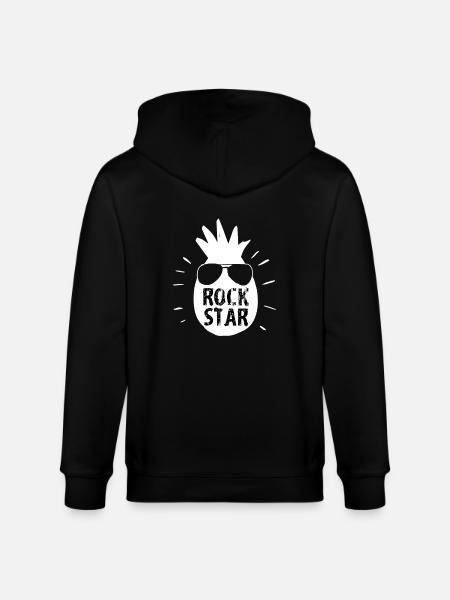 Rock Star Pineapple - Stanley/Stella CULTIVATOR Unisex Organic Hooded Jacket - black