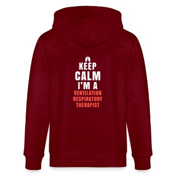 Thérapeute respiratoire Soins intensifs - Veste à capuche bio CULTIVATOR Stanley/Stella Unisexe - bordeaux - Dos - Anna (173cm)