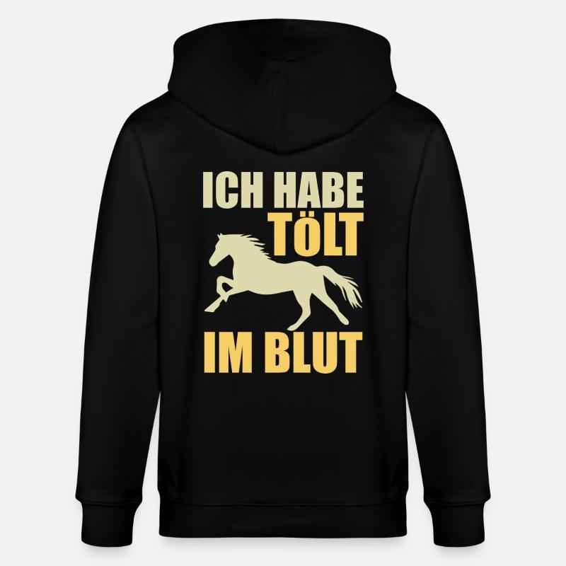 Isländer Islandpferd Islandpferde Geschenk - Stanley/Stella Unisex Bio-Kapuzenjacke CULTIVATOR  - Schwarz