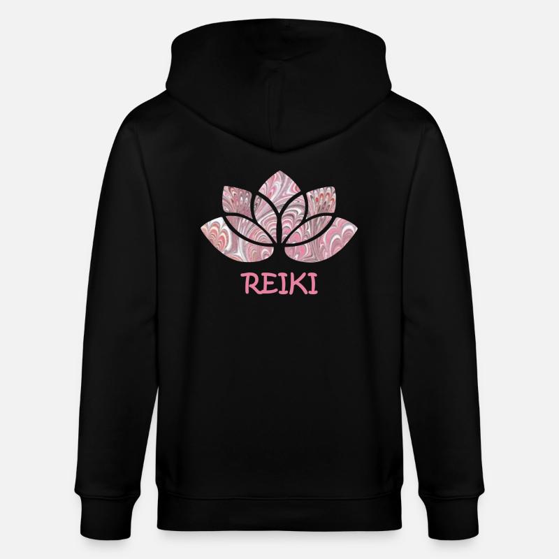 reiki avec lotus e 65 - Veste à capuche bio CULTIVATOR Stanley/Stella Unisexe - noir