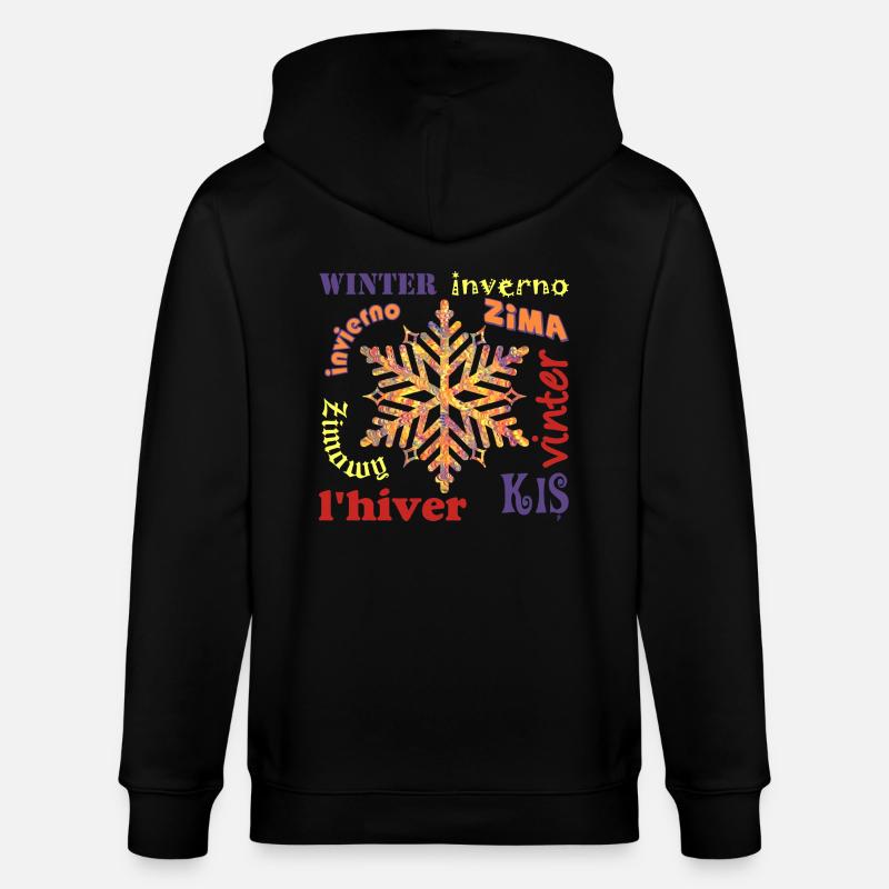 Winter multilingual E 53 - Stanley/Stella CULTIVATOR  Unisex Organic Hooded Jacket - black