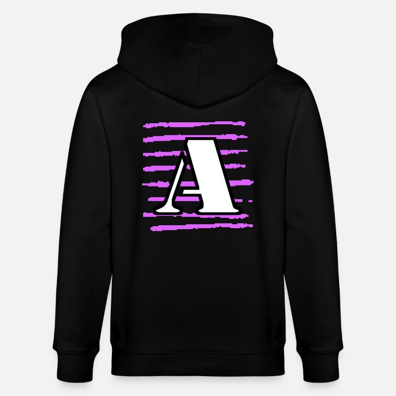 noir blanc violet rayé a - Veste à capuche bio CULTIVATOR Stanley/Stella Unisexe - noir