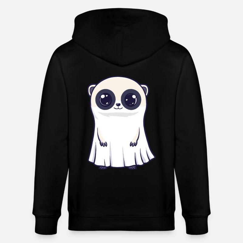 Erdmännchen Halloween Comic Geist - Stanley/Stella Unisex Bio-Kapuzenjacke CULTIVATOR  - Schwarz