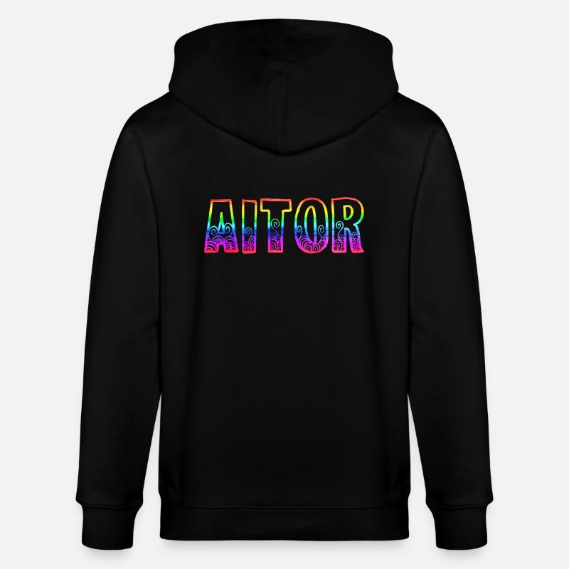 Aitor RS Arc-en-ciel - Veste à capuche bio CULTIVATOR Stanley/Stella Unisexe - noir