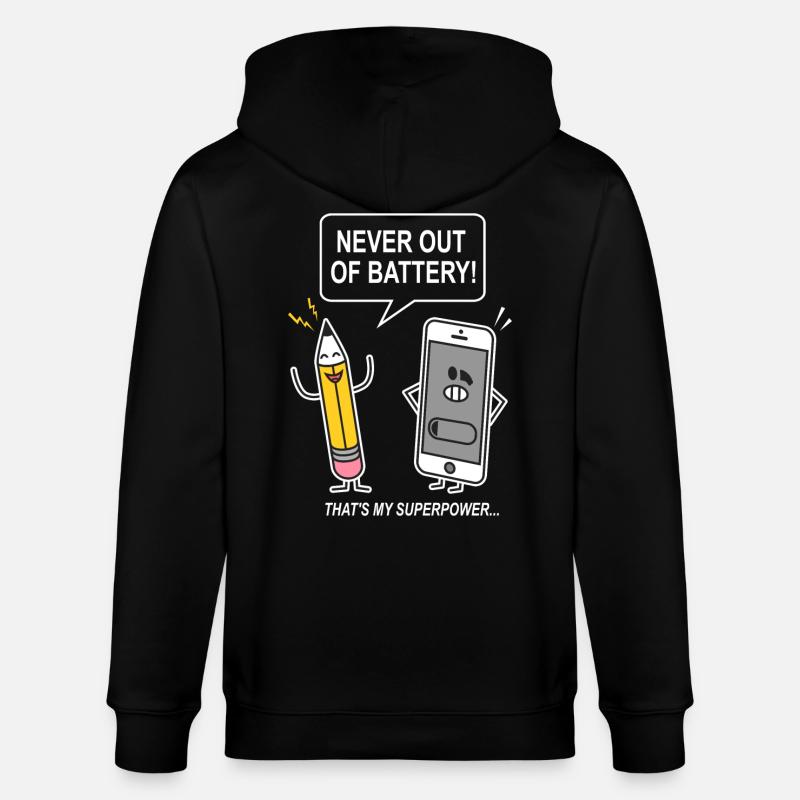 drôle humour sarcasme smartphon - Veste à capuche bio CULTIVATOR Stanley/Stella Unisexe - noir