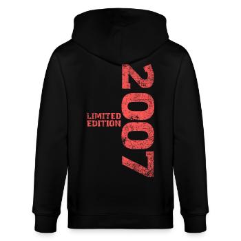 Limited Edition 2007 18. Geburtstag Geschenk - Stanley/Stella Unisex Bio-Kapuzenjacke CULTIVATOR  - Schwarz - Hinten - Anna (173cm)