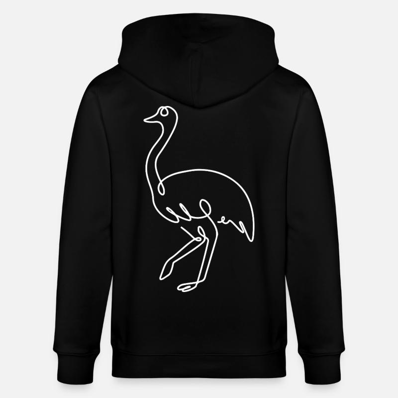 Croquis d’autruche – Dessin d’animal élégant - Veste à capuche bio CULTIVATOR Stanley/Stella Unisexe - noir