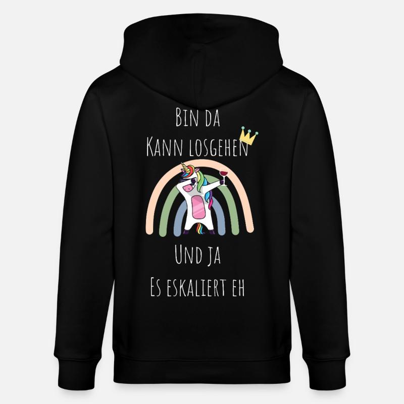 Unicorn Regenbogen Eskalation - Stanley/Stella Unisex Bio-Kapuzenjacke CULTIVATOR  - Schwarz