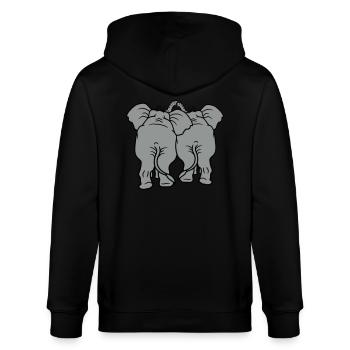 in love love couple paerchen 2 elephants from hinte - Stanley/Stella CULTIVATOR  Unisex Organic Hooded Jacket - black - Back - Anna (173cm)
