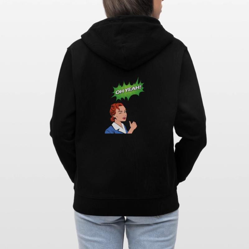 Oh yeah comic comic style cartoon speech bubble nerd Stanley/Stella CULTIVATOR  Unisex Organic Hooded Jacket