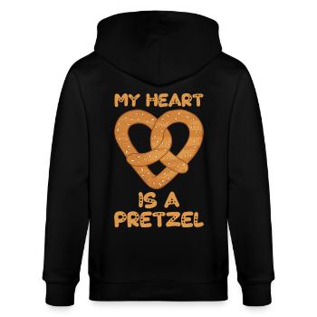 Pretzel Heart Pretzels Baker Bakery - Stanley/Stella CULTIVATOR  Unisex Organic Hooded Jacket - black - Back - Anna (173cm)
