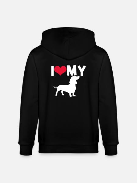 Dackel Liebe - Stanley/Stella Unisex Bio-Kapuzenjacke CULTIVATOR - Schwarz