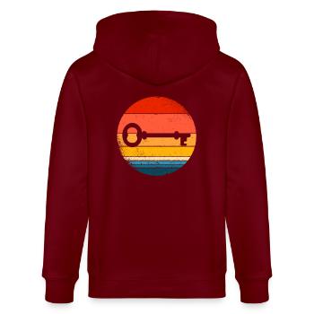 key - Stanley/Stella CULTIVATOR  Unisex Organic Hooded Jacket - burgundy - Back - Anna (173cm)