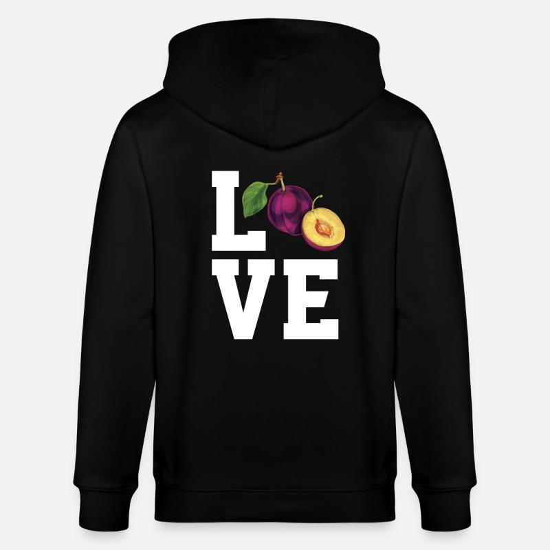 Liebe Pflaumen - Stanley/Stella Unisex Bio-Kapuzenjacke CULTIVATOR - Schwarz
