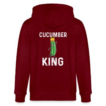Gurken König - Stanley/Stella Unisex Bio-Kapuzenjacke CULTIVATOR  - Burgunderrot - Hinten - Anna (173cm)