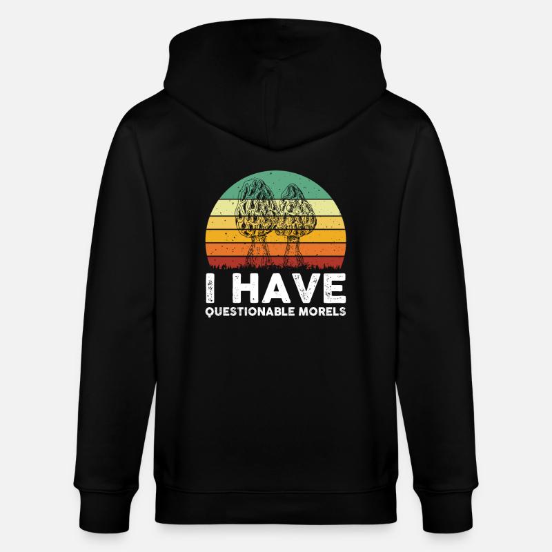 Morels Mushroom Picker - Stanley/Stella CULTIVATOR Unisex Organic Hooded Jacket - black