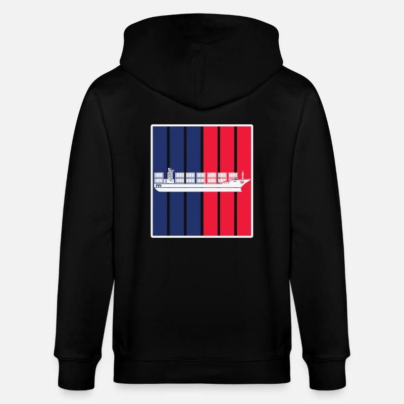 Containerschiff - Stanley/Stella Unisex Bio-Kapuzenjacke CULTIVATOR  - Schwarz