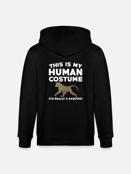 Funny baboon saying - Stanley/Stella CULTIVATOR  Unisex Organic Hooded Jacket - black