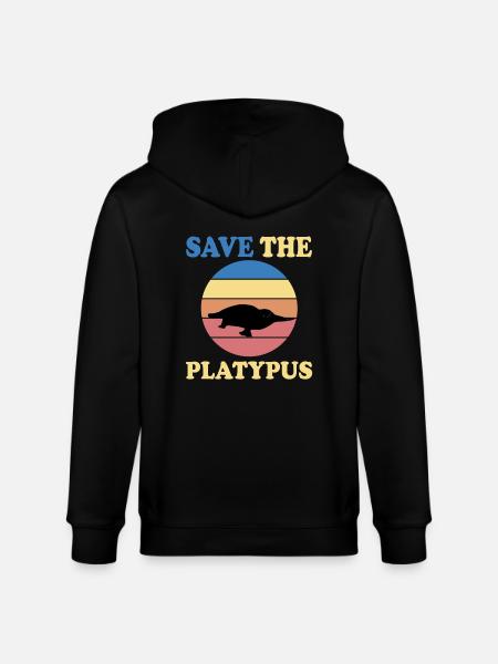 Save the Platypus - Stanley/Stella CULTIVATOR  Unisex Organic Hooded Jacket - black