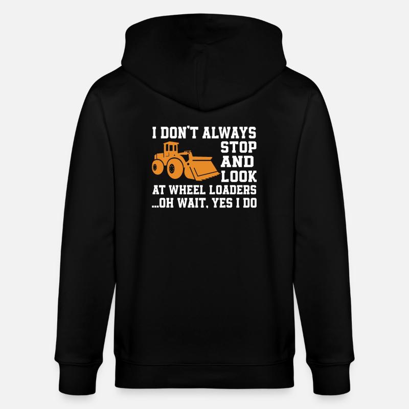 Lustiges Radlader Geschenk - Stanley/Stella Unisex Bio-Kapuzenjacke CULTIVATOR  - Schwarz