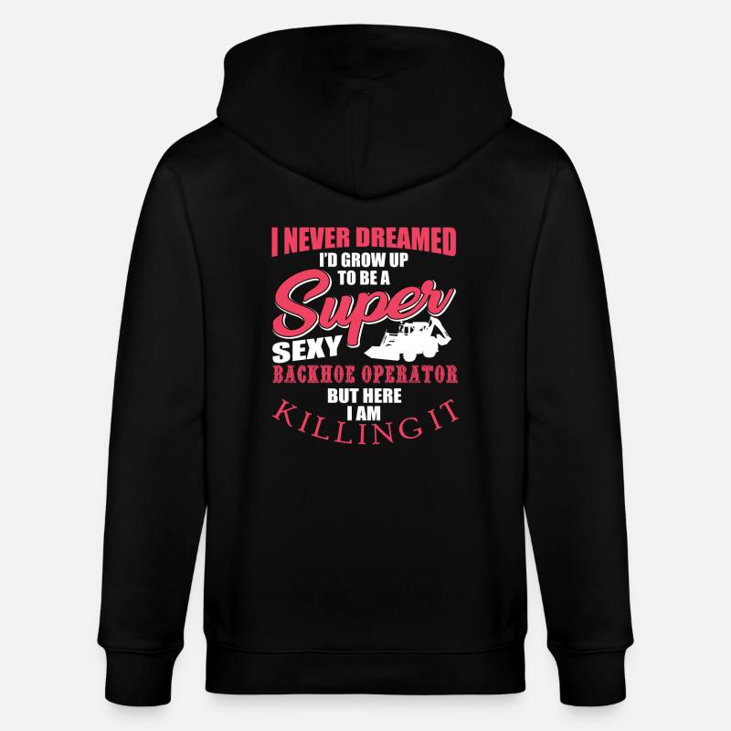 Lustiger Baggerfahrer Spruch - Stanley/Stella Unisex Bio-Kapuzenjacke CULTIVATOR  - Schwarz